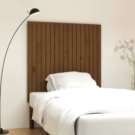 vidaXL Testiera da Parete Miele 108x3x110 cm in Legno Massello di Pino