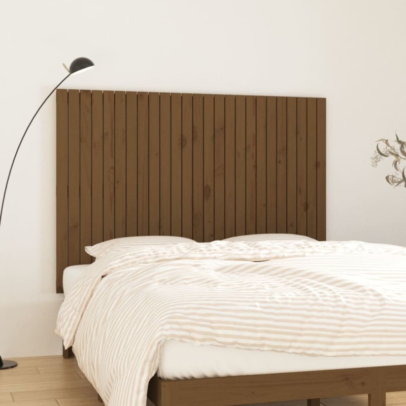 vidaXL Testiera da Parete Miele 159,5x3x110 cm Legno Massello di Pino