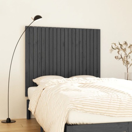 vidaXL Testiera da Parete Grigia 127,5x3x110 cm Legno Massello di Pino