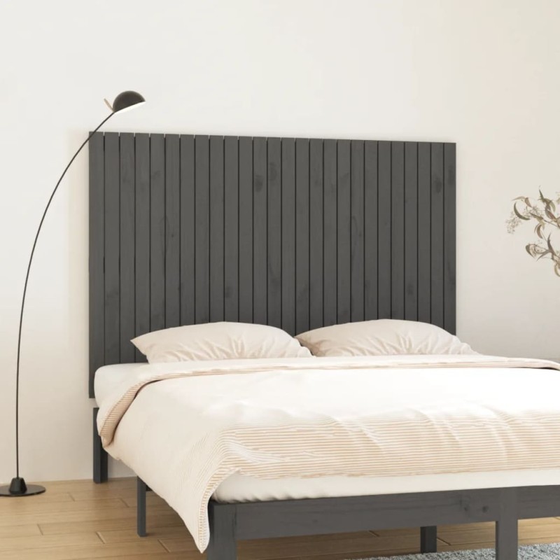 vidaXL Testiera da Parete Grigia 166x3x110 cm Legno Massello di Pino