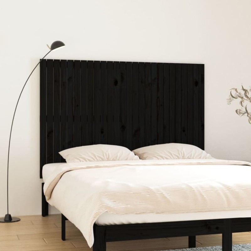 vidaXL Testiera da Parete Nera 166x3x110 cm in Legno Massello di Pino vidaXL Testiera da Parete Nera 166x3x110 cm in Legno Massello di Pino