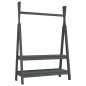 vidaXL Appendiabiti Grigio 100x45,5x150 cm Legno Massello di Pino vidaXL Appendiabiti Grigio 100x45,5x150 cm Legno Massello di Pino