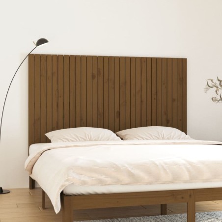 vidaXL Testiera da Parete Miele 185x3x110 cm in Legno Massello di Pino