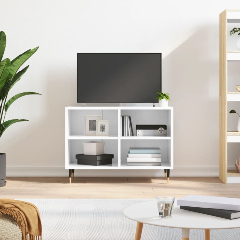 vidaXL Mobile Porta TV Bianco Lucido 69,5x30x50cm in Legno Multistrato vidaXL Mobile Porta TV Bianco Lucido 69,5x30x50cm in Legno Multistrato