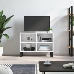 vidaXL Mobile Porta TV Bianco Lucido 69,5x30x50cm in Legno Multistrato
