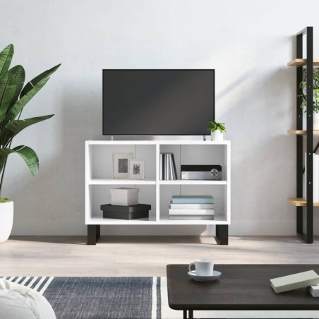 vidaXL Mobile Porta TV Bianco Lucido 69,5x30x50cm in Legno Multistrato