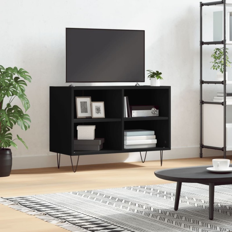 vidaXL Mobile Porta TV Nero 69,5x30x50 cm in Legno Multistrato