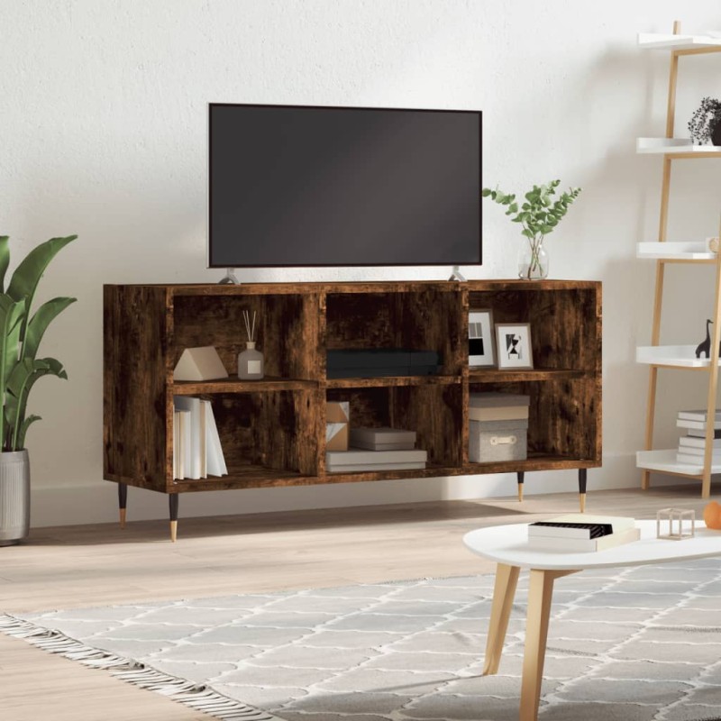 vidaXL Mobile Porta TV Rovere Fumo 103,5x30x50 cm in Legno Multistrato vidaXL Mobile Porta TV Rovere Fumo 103,5x30x50 cm in Legno Multistrato