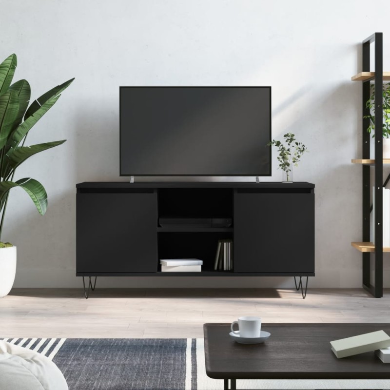 vidaXL Mobile Porta TV Nero 104x35x50 cm in Legno Multistrato vidaXL Mobile Porta TV Nero 104x35x50 cm in Legno Multistrato