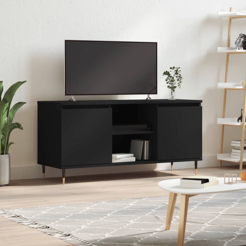 vidaXL Mobile Porta TV Nero 104x35x50 cm in Legno Multistrato vidaXL Mobile Porta TV Nero 104x35x50 cm in Legno Multistrato