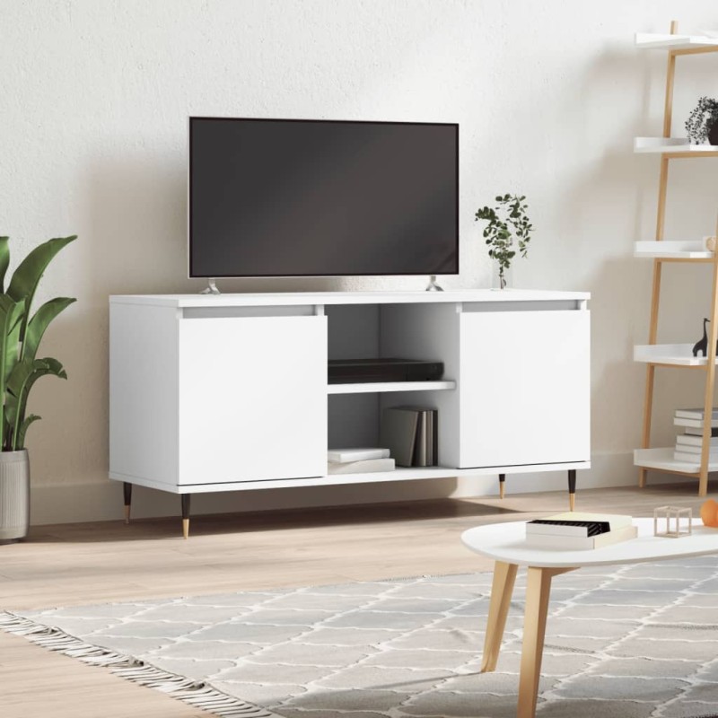 vidaXL Mobile Porta TV Bianco 104x35x50 cm in Legno Multistrato vidaXL Mobile Porta TV Bianco 104x35x50 cm in Legno Multistrato
