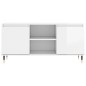 vidaXL Mobile Porta TV Bianco Lucido 104x35x50 cm in Legno Multistrato vidaXL Mobile Porta TV Bianco Lucido 104x35x50 cm in Legno Multistrato