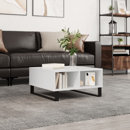 vidaXL Tavolino da Salotto Bianco Lucido 60x60x30 cm Legno Multistrato