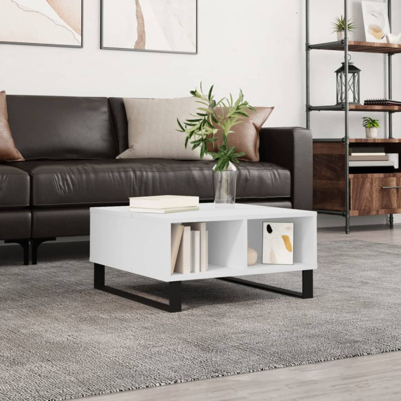 vidaXL Tavolino da Salotto Bianco 60x60x30 cm in Legno Multistrato