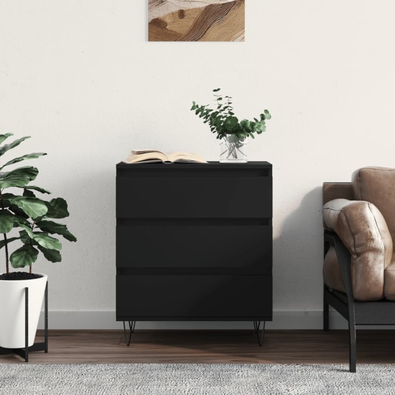 vidaXL Credenza Nero 60x35x70 cm in Legno Multistrato vidaXL Credenza Nero 60x35x70 cm in Legno Multistrato
