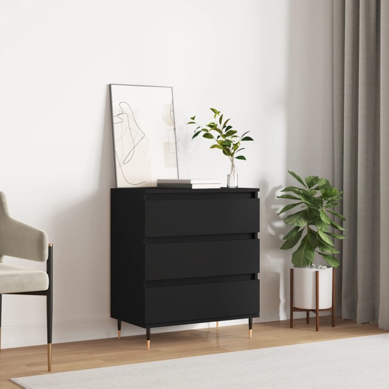 vidaXL Credenza Nero 60x35x70 cm in Legno Multistrato vidaXL Credenza Nero 60x35x70 cm in Legno Multistrato