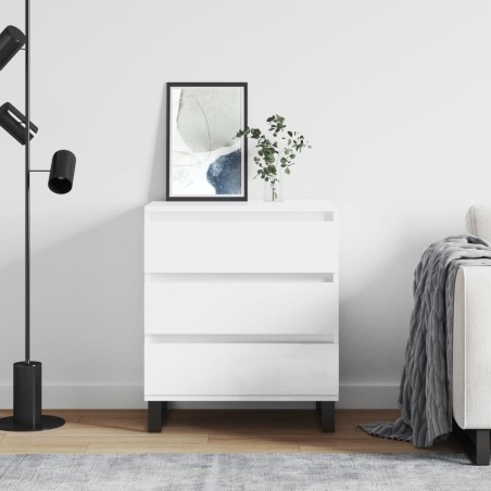 vidaXL Credenza Bianco Lucido 60x35x70 cm in Legno Multistrato