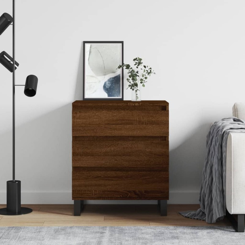 vidaXL Credenza Rovere Marrone 60x35x70 cm in Legno Multistrato