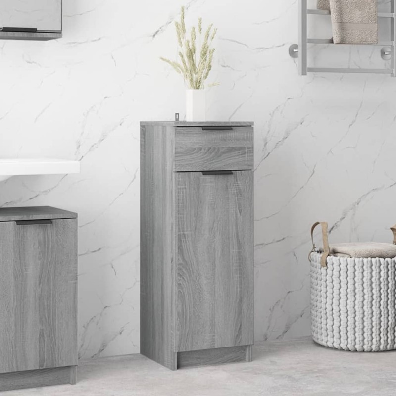 Armadietto Bagno Grigio Sonoma 32x34x90 cm in Legno Multistrato Armadietto Bagno Grigio Sonoma 32x34x90 cm in Legno Multistrato