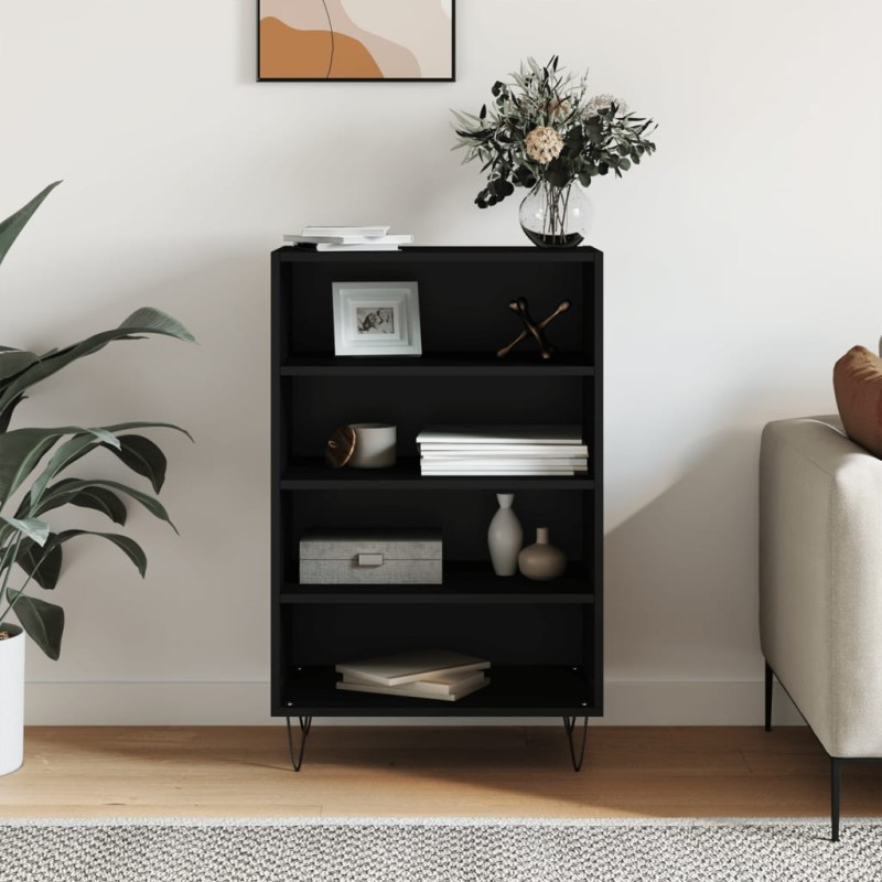 vidaXL Credenza Nera 57x35x90 cm in Legno Multistrato