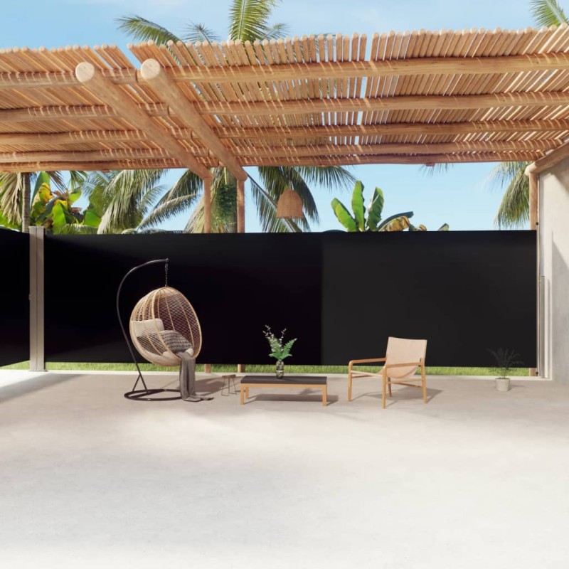 Tenda da Sole Laterale Retrattile Nera 220x1200 cm Tenda da Sole Laterale Retrattile Nera 220x1200 cm