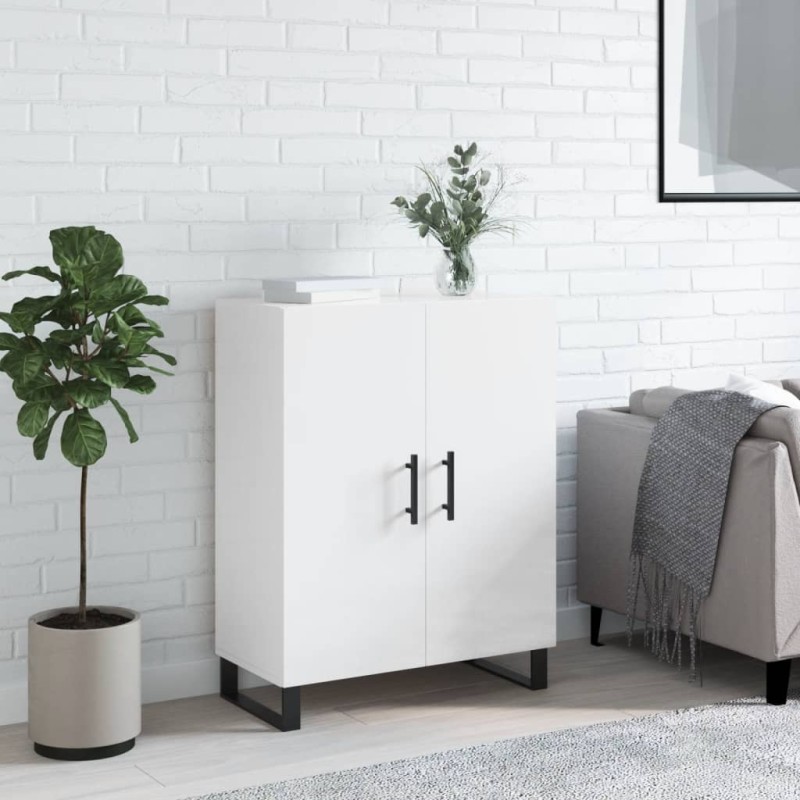 vidaXL Credenza 69,5x34x90 cm in Legno Multistrato Bianco Lucido vidaXL Credenza 69,5x34x90 cm in Legno Multistrato Bianco Lucido