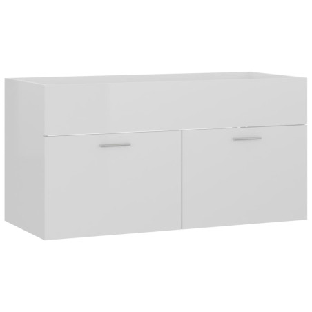Mobile Sottolavabo Bianco Lucido 90x38,5x46 cm in Truciolato