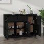 Credenza Nera 110x34x75 cm in Legno Massello di Pino Credenza Nera 110x34x75 cm in Legno Massello di Pino