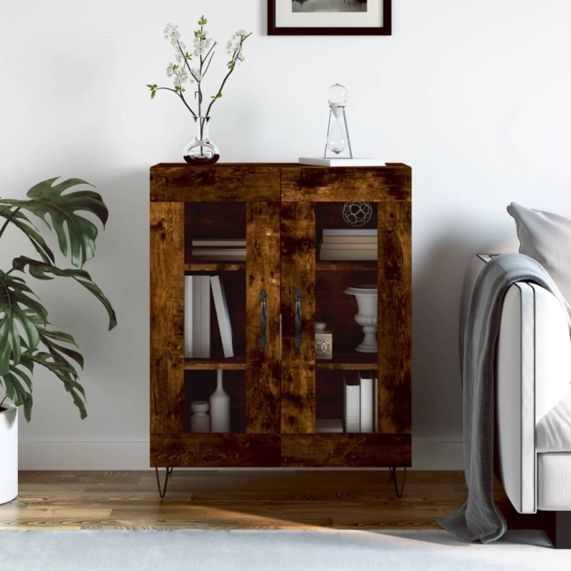 vidaXL Credenza Rovere Fumo 69,5x34x90 cm in Legno Multistrato vidaXL Credenza Rovere Fumo 69,5x34x90 cm in Legno Multistrato