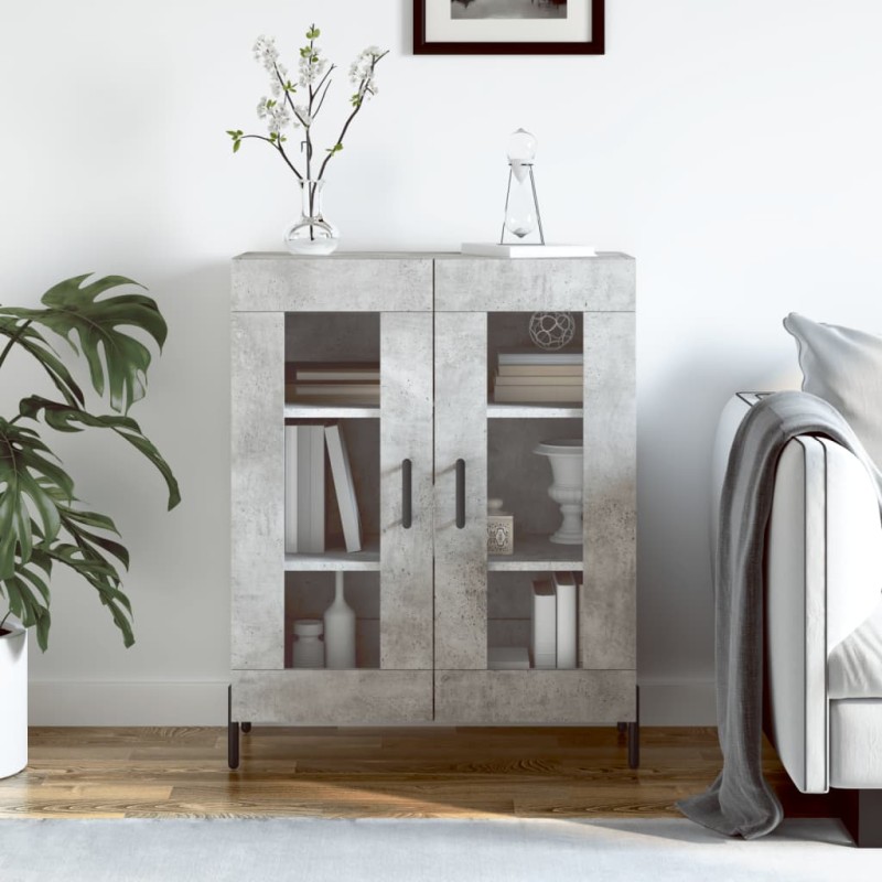 vidaXL Credenza Grigio Cemento 69,5x34x90 cm in Legno Multistrato vidaXL Credenza Grigio Cemento 69,5x34x90 cm in Legno Multistrato