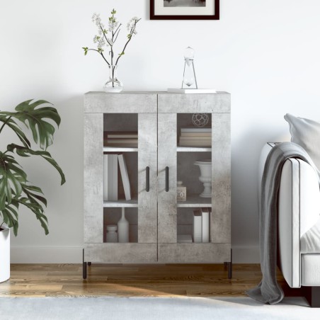 vidaXL Credenza Grigio Cemento 69,5x34x90 cm in Legno Multistrato