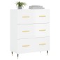 vidaXL Credenza 69,5x34x90 cm in Legno Multistrato Bianco Lucido vidaXL Credenza 69,5x34x90 cm in Legno Multistrato Bianco Lucido