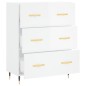 vidaXL Credenza 69,5x34x90 cm in Legno Multistrato Bianco Lucido vidaXL Credenza 69,5x34x90 cm in Legno Multistrato Bianco Lucido