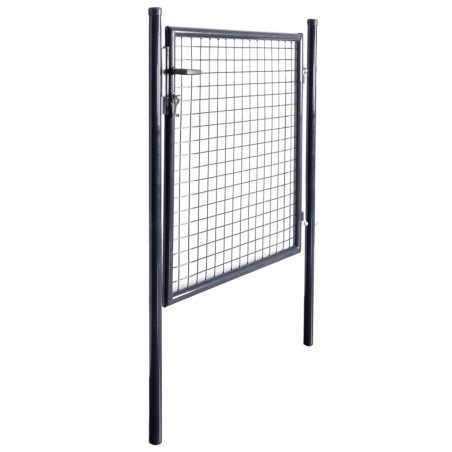 Cancello per Giardino Rete in Acciaio Zincato 85,5x100cm Grigio