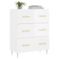 vidaXL Credenza 69,5x34x90 cm in Legno Multistrato Bianco Lucido vidaXL Credenza 69,5x34x90 cm in Legno Multistrato Bianco Lucido