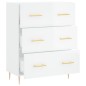 vidaXL Credenza 69,5x34x90 cm in Legno Multistrato Bianco Lucido vidaXL Credenza 69,5x34x90 cm in Legno Multistrato Bianco Lucido