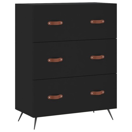 vidaXL Cassettiera Nera 69,5x34x90 cm in Legno Multistrato