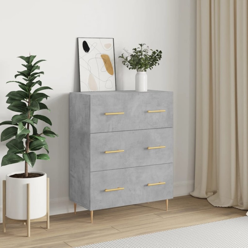 vidaXL Credenza Grigio Cemento 69,5x34x90 cm in Legno Multistrato vidaXL Credenza Grigio Cemento 69,5x34x90 cm in Legno Multistrato
