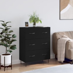 vidaXL Credenza Nera 69,5x34x90 cm in Legno Multistrato