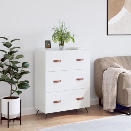 vidaXL Cassettiera Bianca 69,5x34x90 cm in Legno Multistrato