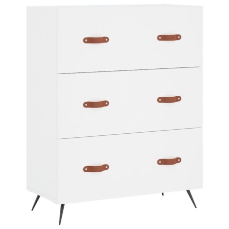 vidaXL Cassettiera Bianca 69,5x34x90 cm in Legno Multistrato