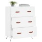 vidaXL Cassettiera Bianca 69,5x34x90 cm in Legno Multistrato vidaXL Cassettiera Bianca 69,5x34x90 cm in Legno Multistrato