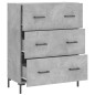 vidaXL Credenza Grigio Cemento 69,5x34x90 cm in Legno Multistrato vidaXL Credenza Grigio Cemento 69,5x34x90 cm in Legno Multistrato