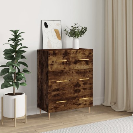 vidaXL Credenza Rovere Fumo 69,5x34x90 cm in Legno Multistrato