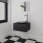 Set Mobili per Bagno con Lavandino 4 pz con Rubinetto Nero Set Mobili per Bagno con Lavandino 4 pz con Rubinetto Nero