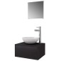 Set Mobili per Bagno con Lavandino 4 pz con Rubinetto Nero Set Mobili per Bagno con Lavandino 4 pz con Rubinetto Nero