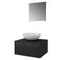 Set Mobili per Bagno con Lavandino 4 pz con Rubinetto Nero Set Mobili per Bagno con Lavandino 4 pz con Rubinetto Nero