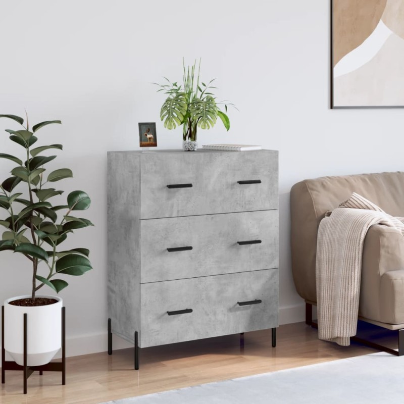 vidaXL Credenza Grigio Cemento 69,5x34x90 cm in Legno Multistrato vidaXL Credenza Grigio Cemento 69,5x34x90 cm in Legno Multistrato