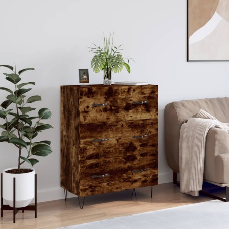 vidaXL Credenza Rovere Fumo 69,5x34x90 cm in Legno Multistrato