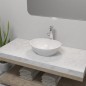 vidaXL Lavello Bagno con Miscelatore in Ceramica Ovale Bianco